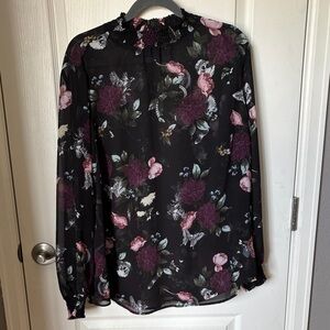 Torrid Black Floral Blouse